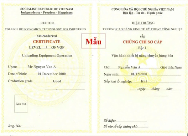 chứng chỉ lái xe nâng