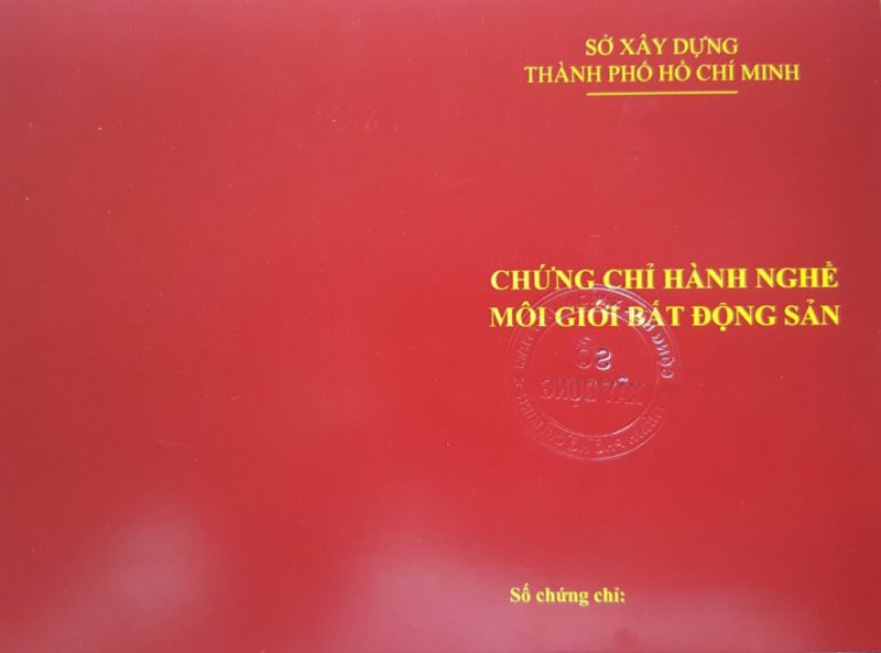 chứng chỉ môi giới bất động sản