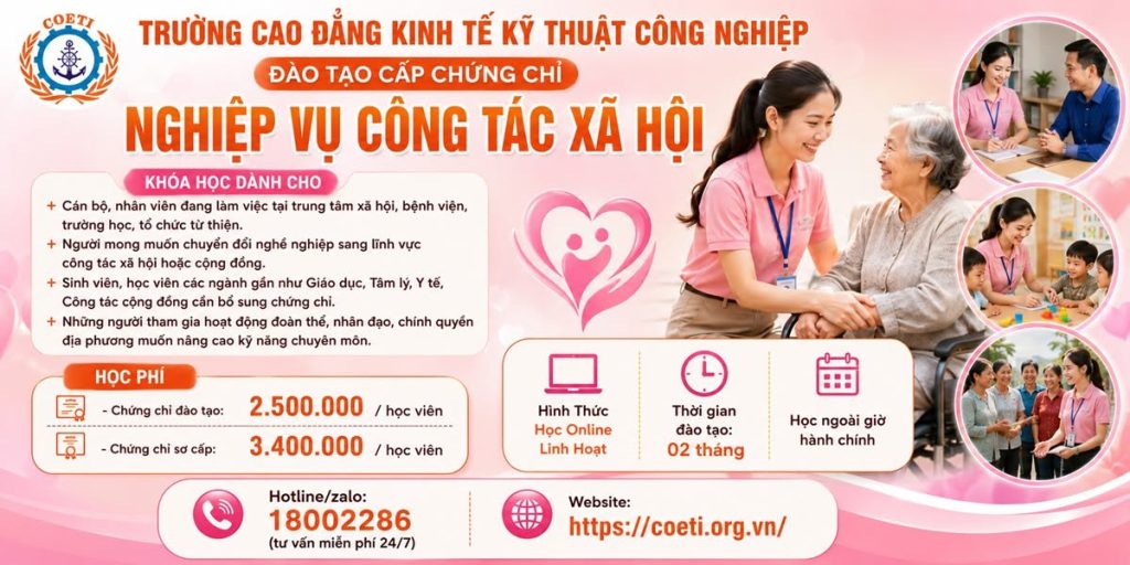 đào tạo cấp chứng chỉ nghiệp vụ công tác xã hội